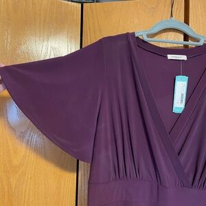 NWT. Tea-length purple dress. 2X